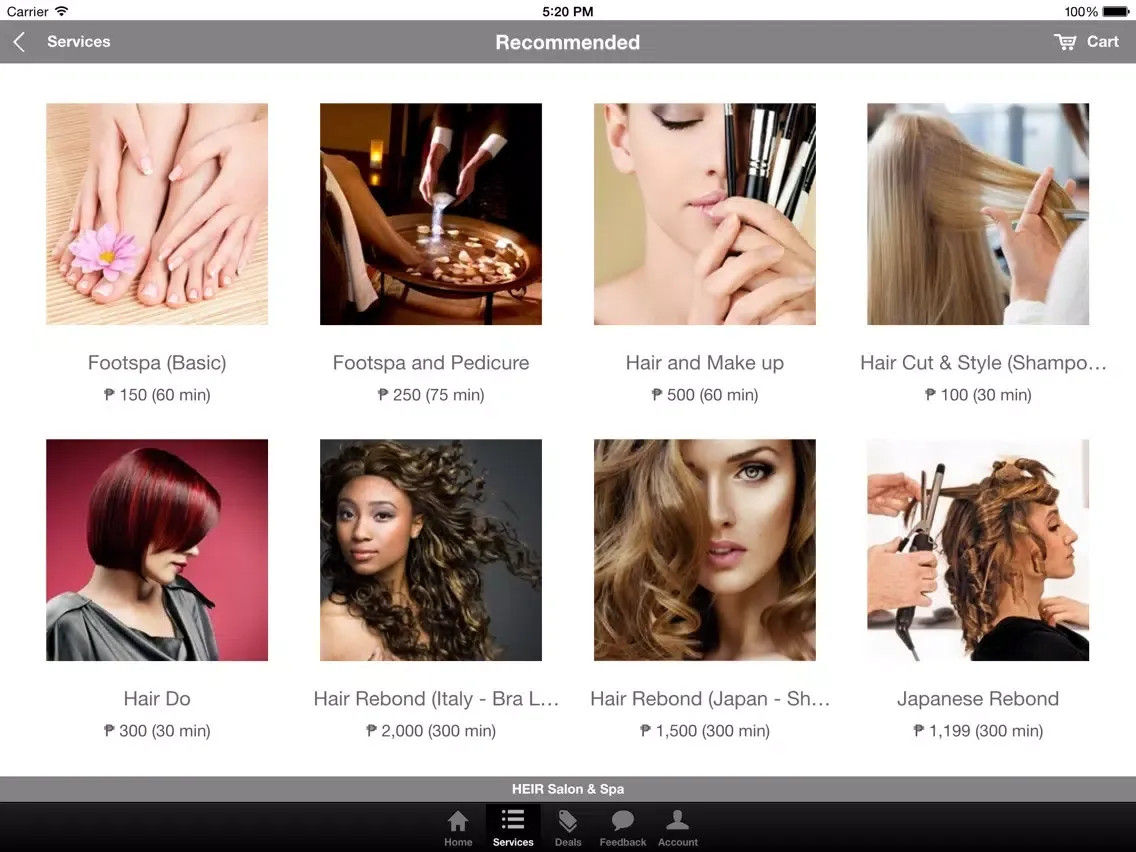 Heir Salon and Spa iPad 应用截图