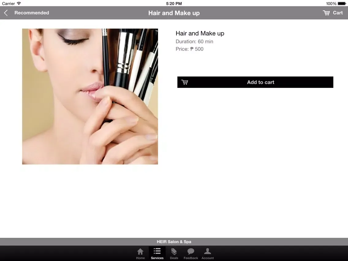 Heir Salon and Spa iPad 应用截图