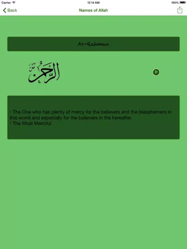 Ảnh chụp màn hình của Names of Allah Pro iPad 