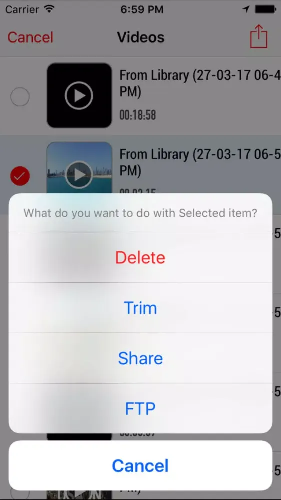 ภาพหน้าจอของ Video Trim & Cut with Sharing & FTP Upload
