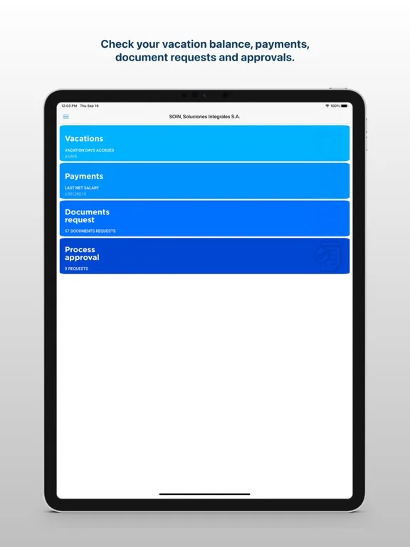 Zrzuty ekranu SOIN ERP iPad 