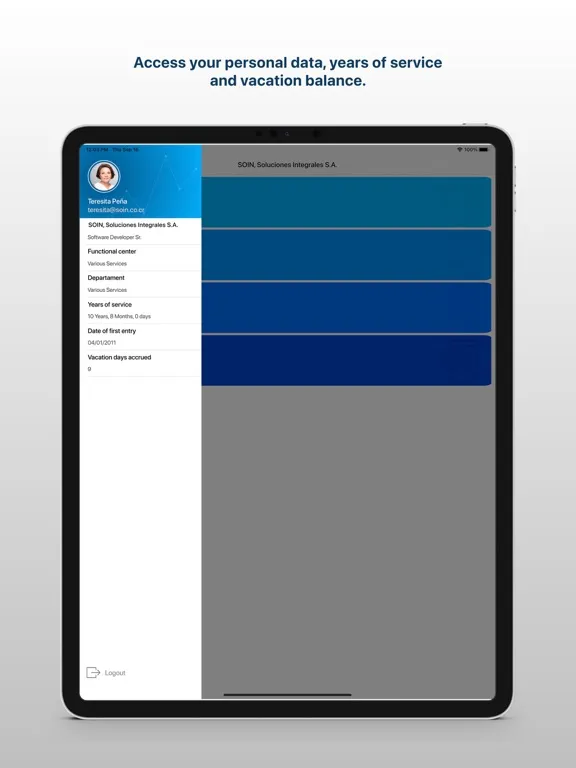 Zrzuty ekranu SOIN ERP iPad 