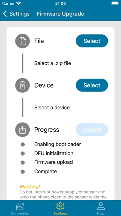Zrzuty ekranu LIGO BLE Configurator