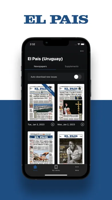 Captures d'écran de El País Epaper
