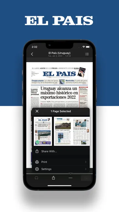 Captures d'écran de El País Epaper
