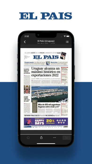 Captures d'écran de El País Epaper