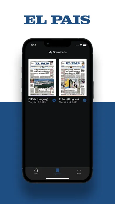 Captures d'écran de El País Epaper