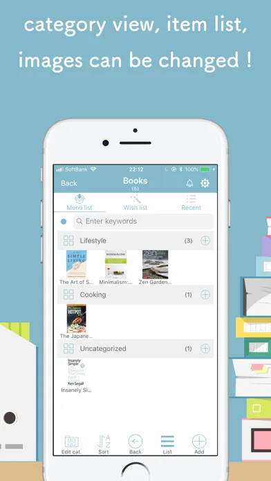 Tangkapan skrin monoca - manage collections
