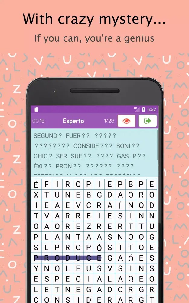 Tangkapan layar Sopa de Letras (Word Search)