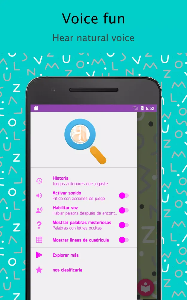 Tangkapan layar Sopa de Letras (Word Search)