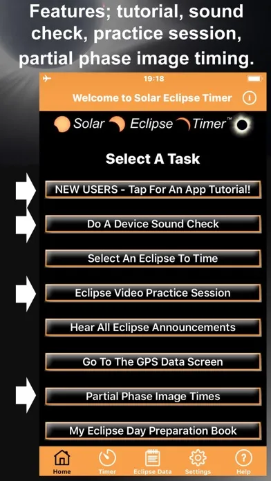 Capturas de tela do Solar Eclipse Timer