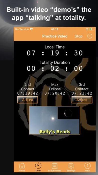 Capturas de tela do Solar Eclipse Timer