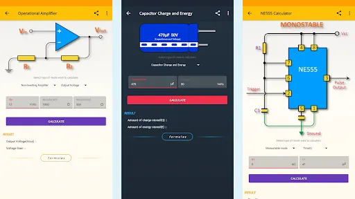 Capturas de tela do ElectroCalc - Electronics