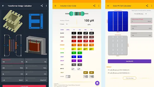 Capturas de tela do ElectroCalc - Electronics