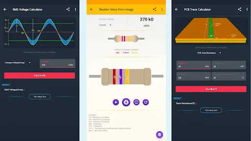 Capturas de tela do ElectroCalc - Electronics