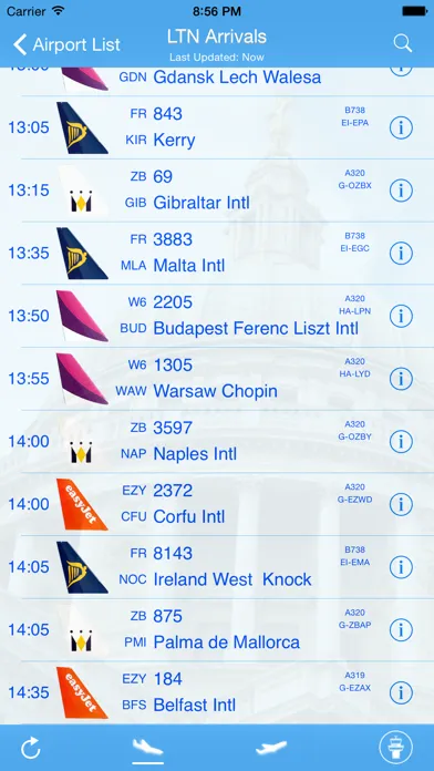 London Luton Airport - iPlane Flight Information स्क्रीनशॉट