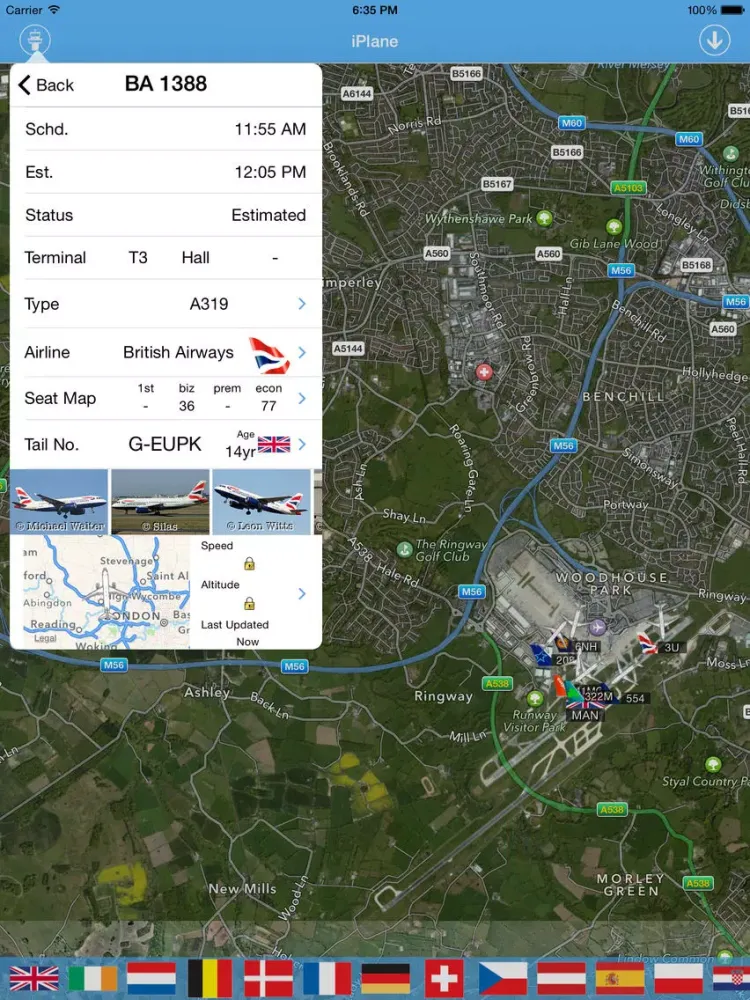 ภาพหน้าจอของ Glasgow Airport - iPlane Flight Information iPad 