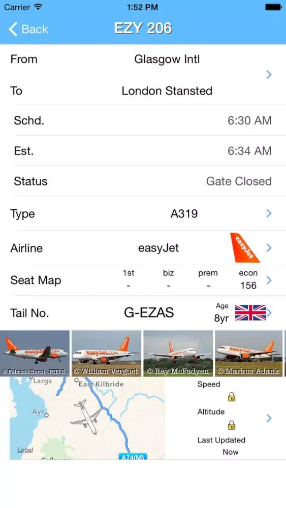 ภาพหน้าจอของ Glasgow Airport - iPlane Flight Information