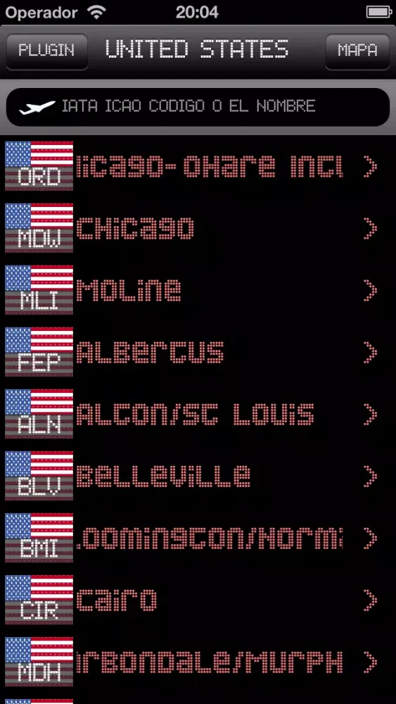 Chicago IL Airport - iPlane2 Flight Information سکرین شاٹس