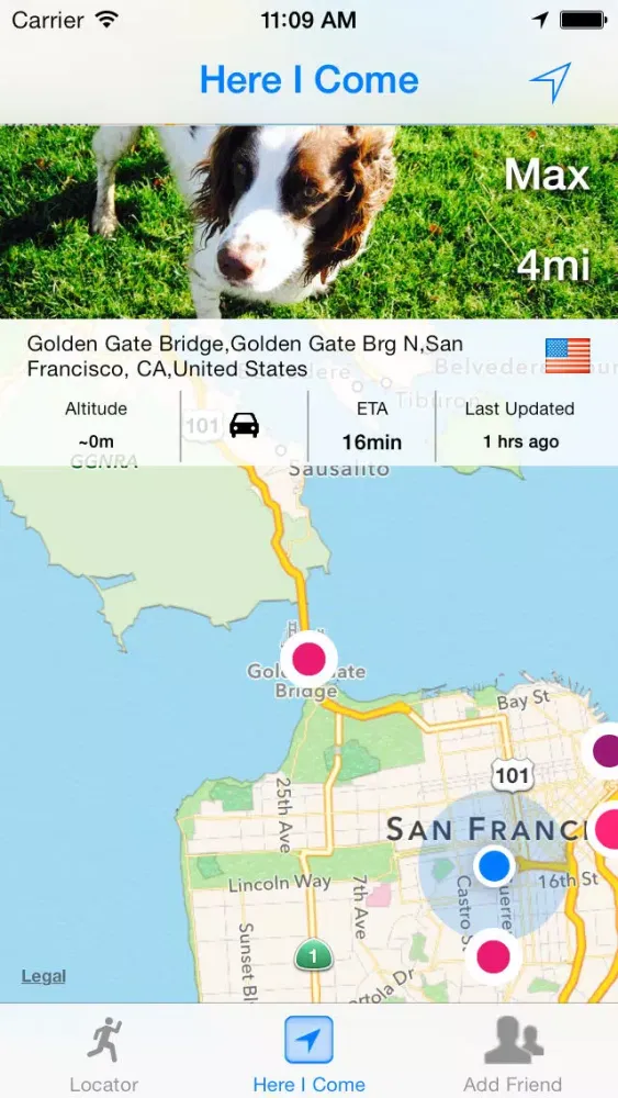 ภาพหน้าจอของ Here I Come - Friend Locator, GPS Phone Tracker