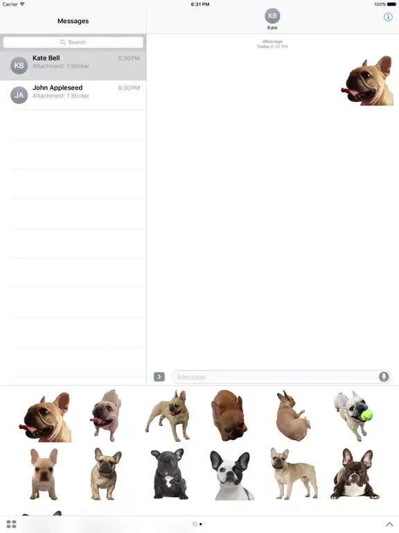 Frenchie Stickers Pack iPad  Ekran Görüntüleri
