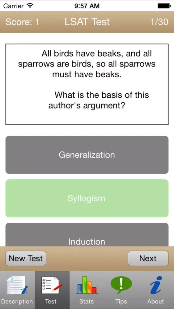 Captures d'écran de LSAT Practice