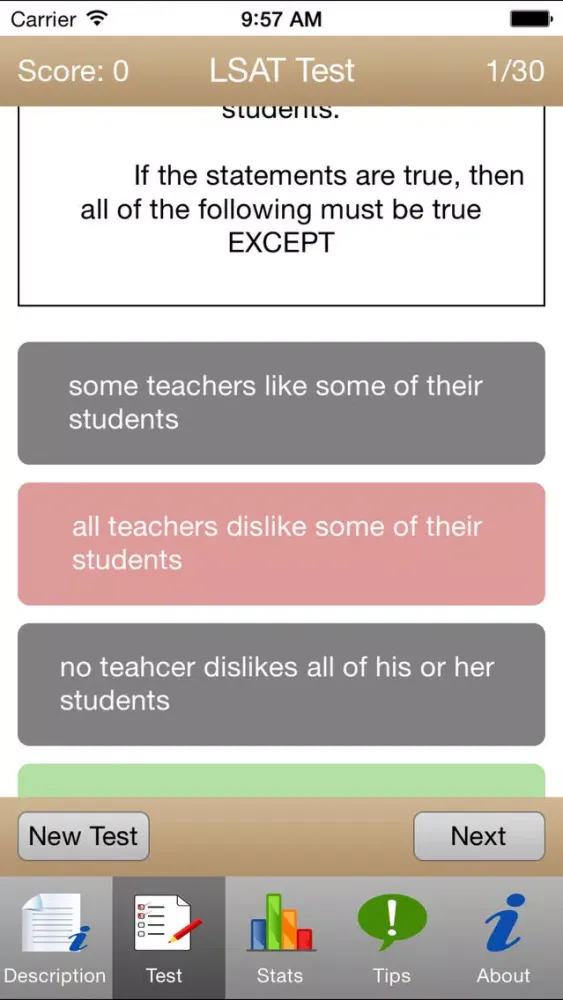 Captures d'écran de LSAT Practice