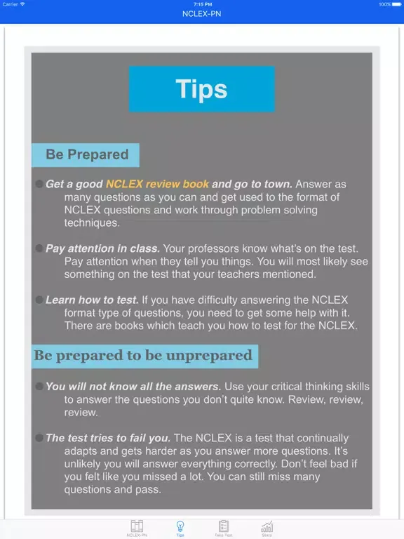 NCLEX-PN Tests iPad  스크린샷