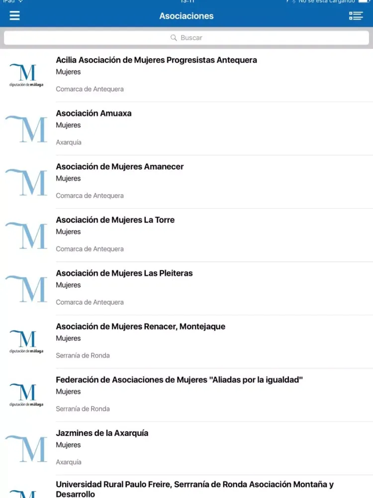 Asociaciones en Red - Diputación de Málaga iPad  スクリーンショット