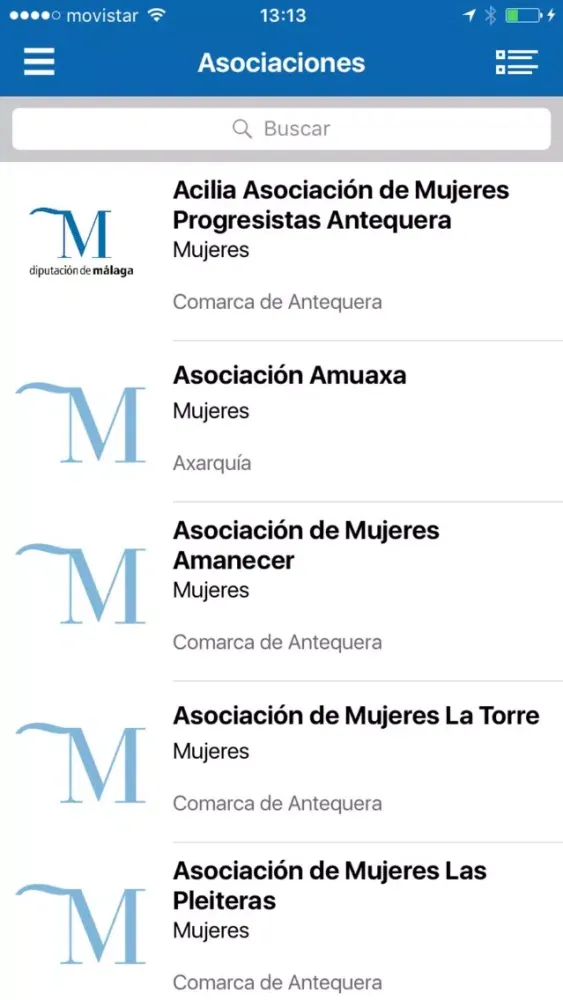 Asociaciones en Red - Diputación de Málaga スクリーンショット