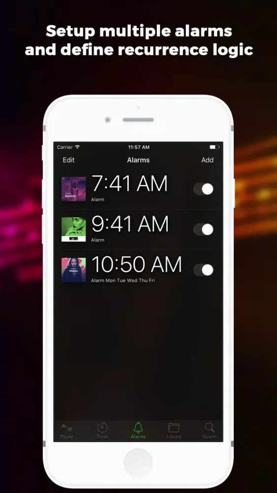 Tangkapan skrin Wazer - Wake up alarm clock for Deezer