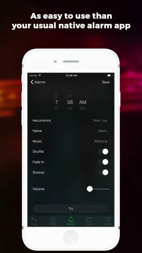 Tangkapan skrin Wazer - Wake up alarm clock for Deezer