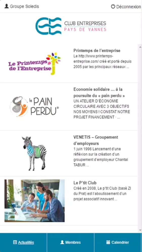 Screenshot di Club des Entreprises de Vannes