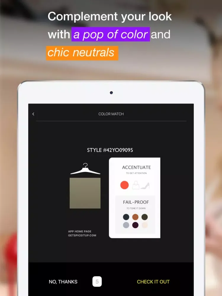Tangkapan skrin SpiceItUp: What Color Shoes Should I Wear? iPad 