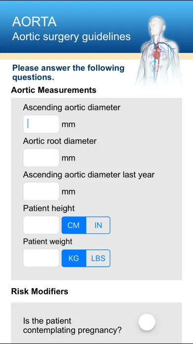 Capturas de tela do Aortic surgery guidelines