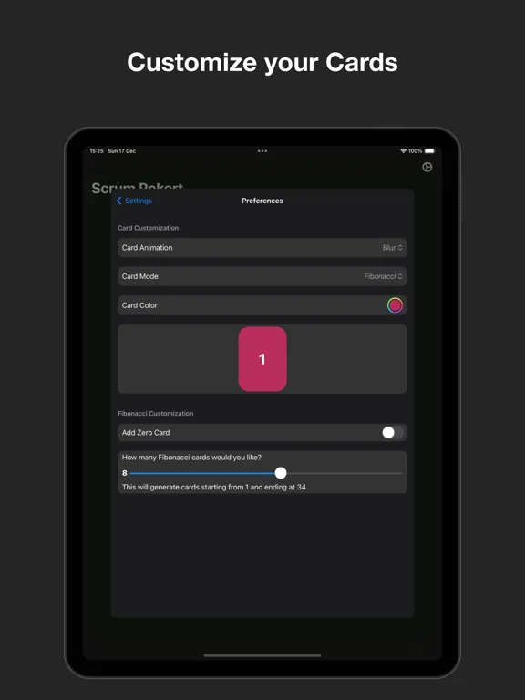 Tangkapan layar Scrum Pokert iPad 