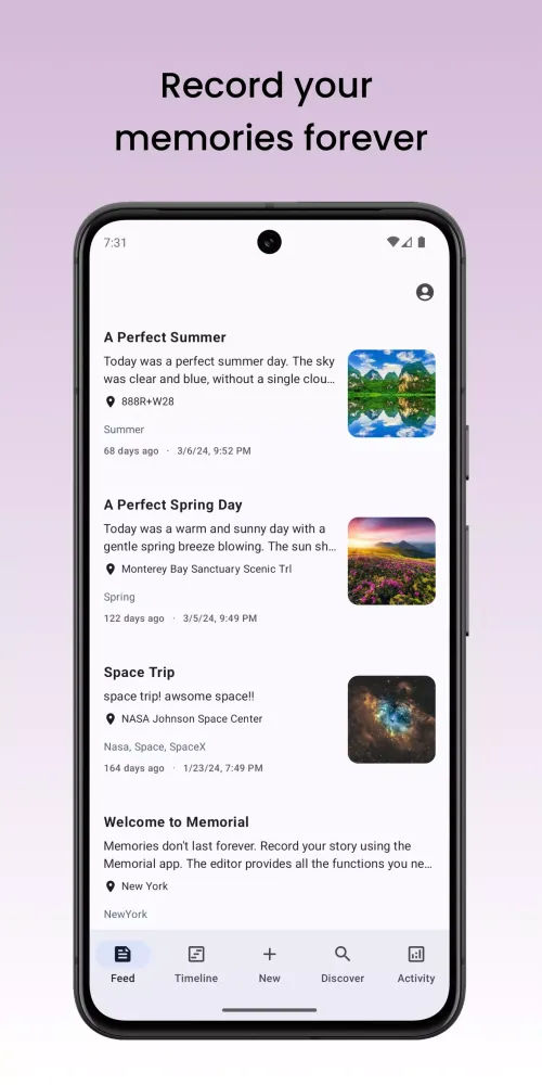 Memorial Screenshots