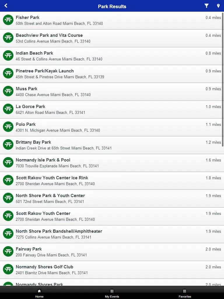 City of Miami Beach Parks and Recreation iPad  スクリーンショット