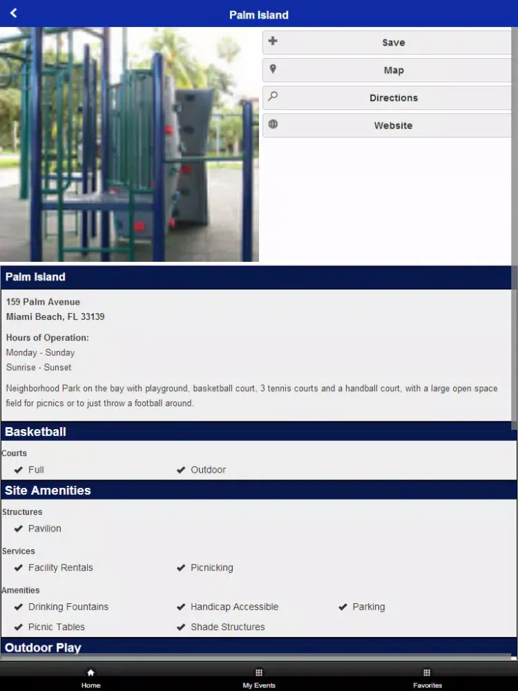 ภาพหน้าจอของ City of Miami Beach Parks and Recreation iPad 