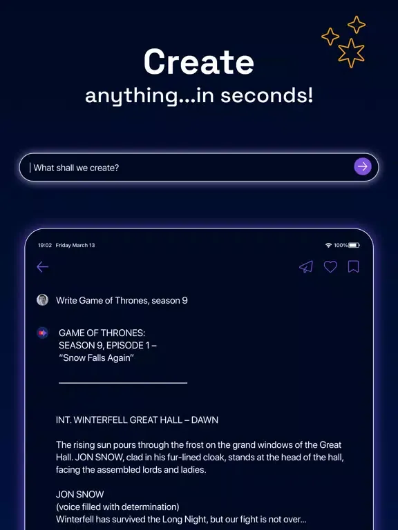 Ảnh chụp màn hình của Create with AI iPad