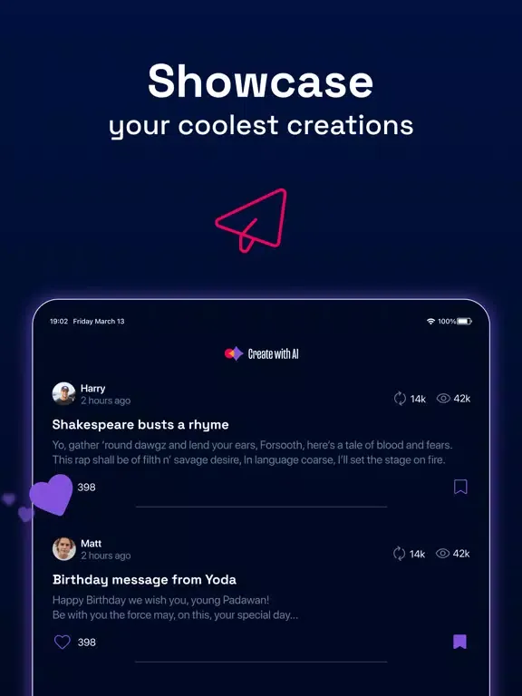 Ảnh chụp màn hình của Create with AI iPad
