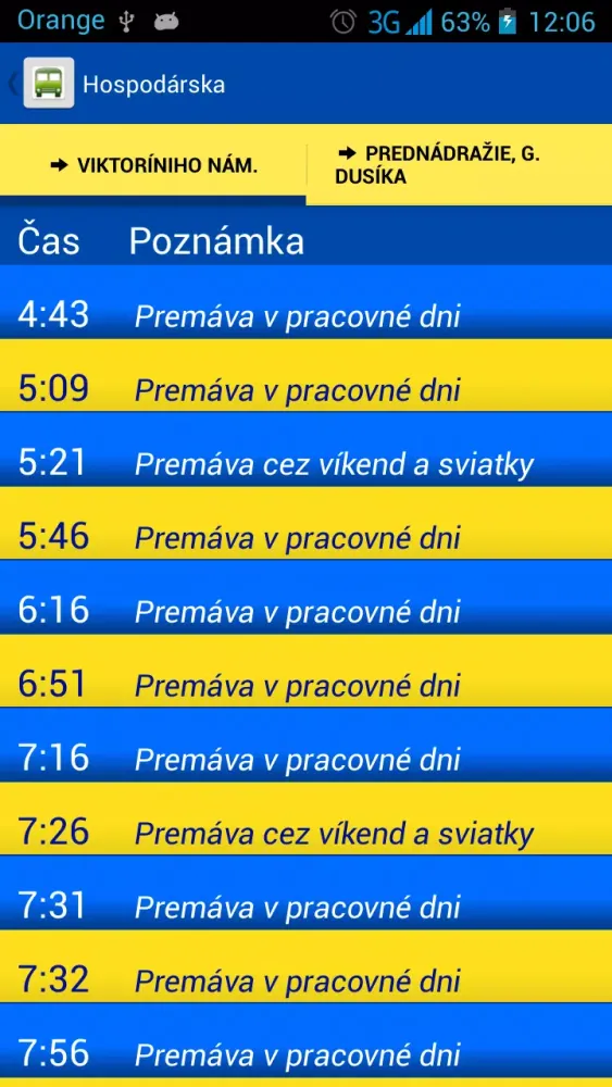 Captures d'écran de MHD Trnava BETA - NEAKTUÁLNE