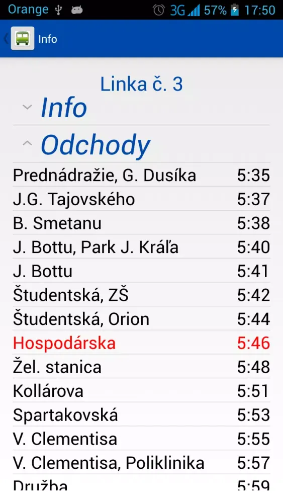 Captures d'écran de MHD Trnava BETA - NEAKTUÁLNE