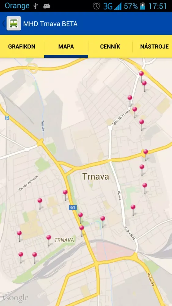 Captures d'écran de MHD Trnava BETA - NEAKTUÁLNE