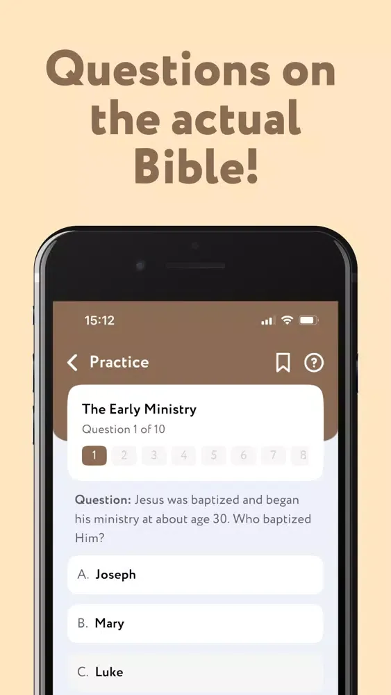 Tangkapan skrin The Bible Quiz Challenge