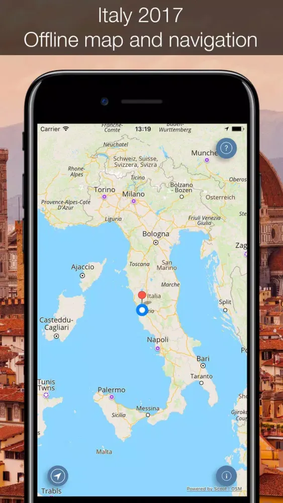Italy 2020 — offline map應用截圖