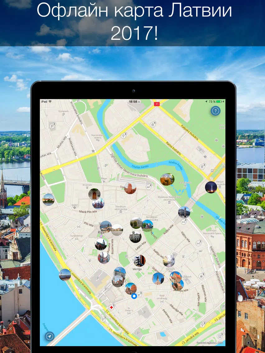 Latvia 2020 — offline map iPad  Screenshots
