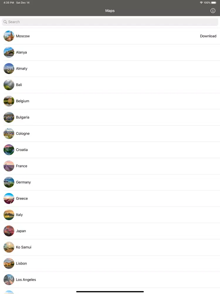 Capturas de tela do OfflineMaps 2020 iPad 