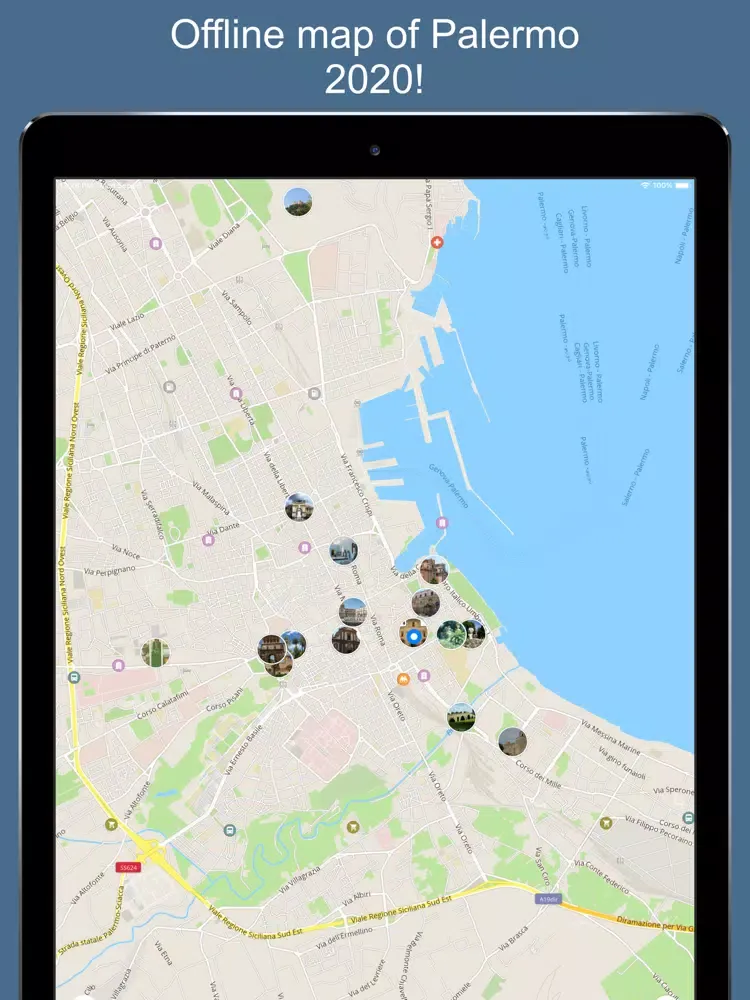 Ảnh chụp màn hình của Palermo 2020 — offline map iPad 