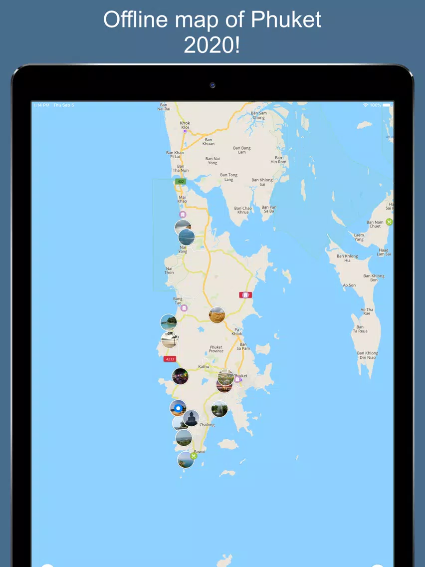 Phuket 2020 — offline map! iPad 应用截图